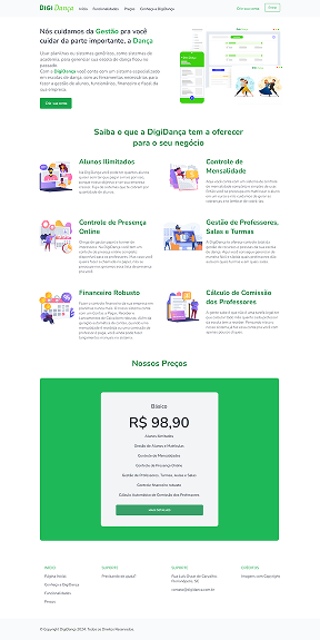 Landing page principal da DigiDança
