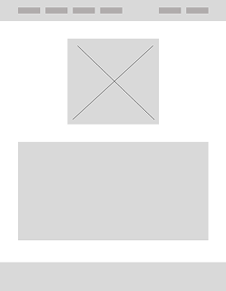 Wireframe de página interna com bloco de destaque e conteúdo